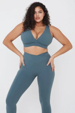 Tala DAYFLEX V NECK SPORTS BRA - LAKE GREEN -Sportswear Store TALA 14 027