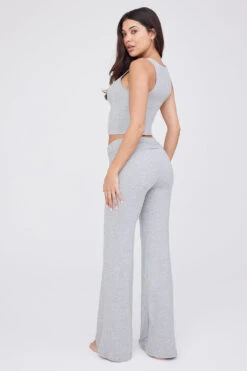 Tala 365 SCULPTING LOUNGE RIBBED TANK - GREY MARL -Sportswear Store TALA 15 GREY VEST FLARES 8621