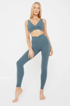 Tala DAYFLEX WRAP HIGH WAISTED LEGGING - LAKE GREEN