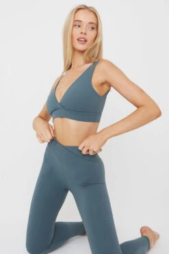 Tala DAYFLEX V NECK SPORTS BRA - LAKE GREEN -Sportswear Store TALA 16 044