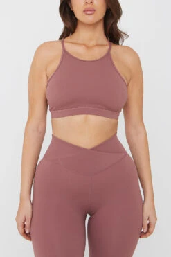 Tala DAYFLEX HIGH NECK KEYHOLE SPORTS BRA - DESERT ROSE -Sportswear Store TALA 21 001