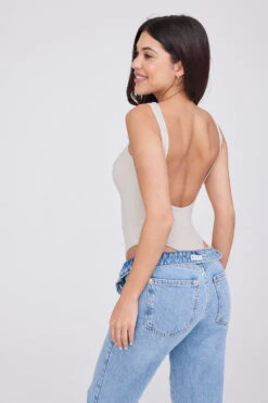 Tala 365 SCULPTING LOUNGE SCOOP BACK BODYSUIT - SAND -Sportswear Store TALA 34 SAND BODYSUIT 1874