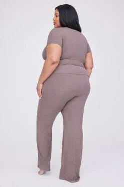Tala 365 SCULPTING LOUNGE MULTIWAY FOLD WAIST FLARED TROUSERS - MOCHA -Sportswear Store TALA 35 CARO 1988