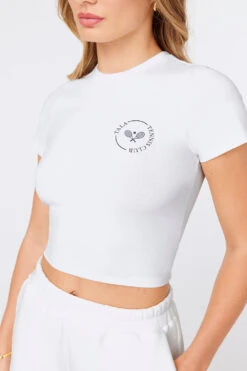 Tala COURT SLIM FIT JERSEY T-SHIRT - WHITE -Sportswear Store TALA COURT 10 WHITE TSHIRT 047