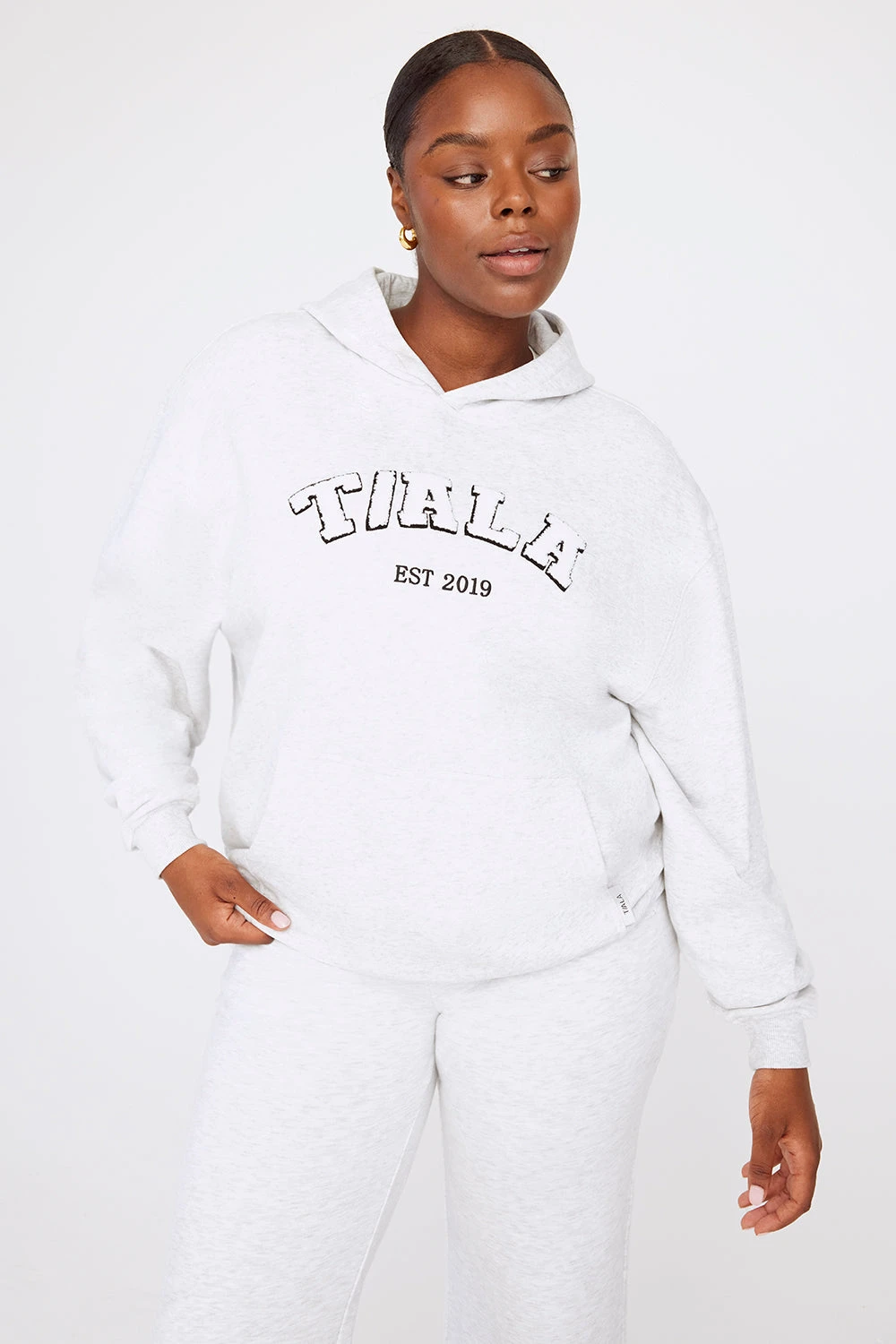 Tala VOLLEY CLUB OVERSIZED HOODIE WITH BORG LOGO - GREY MARL 5 Tala VOLLEY CLUB OVERSIZED HOODIE WITH BORG LOGO - GREY MARL - Image 5