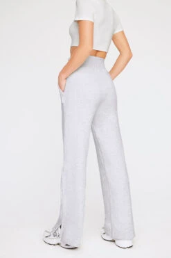 Tala OFF DUTY WIDE LEG CLUB JOGGER - GREY MARL -Sportswear Store TALA GREY 14 CROPPED ZIP WIDE LEG JOGGER 267copy