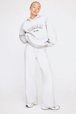 Tala VOLLEY CLUB OVERSIZED HOODIE WITH BORG LOGO - GREY MARL