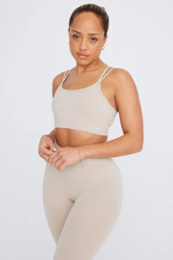 Tala SCULPT SEAMLESS STRAPPY SPORTS BRA - CHAI MARL