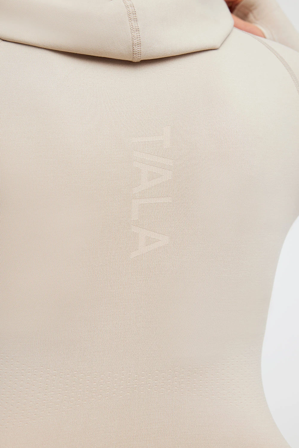 Tala SCULPT SEAMLESS ZIP THROUGH HOODIE JACKET- CHAI MARL 3 Tala SCULPT SEAMLESS ZIP THROUGH HOODIE JACKET- CHAI MARL - Image 3