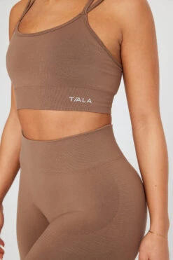 Tala SCULPT SEAMLESS STRAPPY SPORTS BRA - CACAO MARL -Sportswear Store TALA SCULPT 02 COCOA STRAPPY BRA LEGGINGS 300