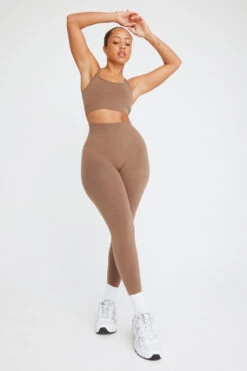 Tala SCULPT SEAMLESS SCRUNCH LEGGING - CACAO MARL -Sportswear Store TALA SCULPT 02 COCOA STRAPPY BRA LEGGINGS 305