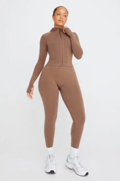 Tala SCULPT SEAMLESS ZIP THROUGH HOODIE JACKET- CACAO MARL 9 Tala SCULPT SEAMLESS ZIP THROUGH HOODIE JACKET- CACAO MARL -Sportswear Store TALA SCULPT 02 COCOA STRAPPY BRA LEGGINGS 358