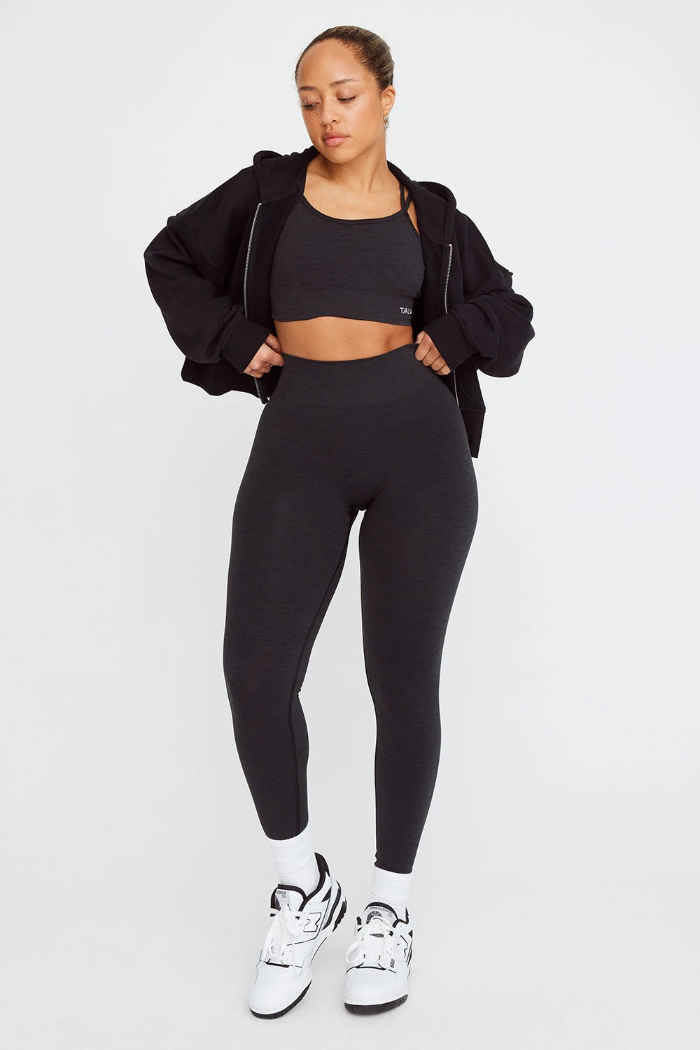 Tala CROPPED ZIP THROUGH HOODIE - BLACK 1 Tala CROPPED ZIP THROUGH HOODIE - BLACK