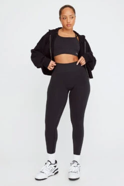 Tala CROPPED ZIP THROUGH HOODIE - BLACK 9 Tala CROPPED ZIP THROUGH HOODIE - BLACK -Sportswear Store TALA SCULPT 04 BLACK CROP HOODIE 621
