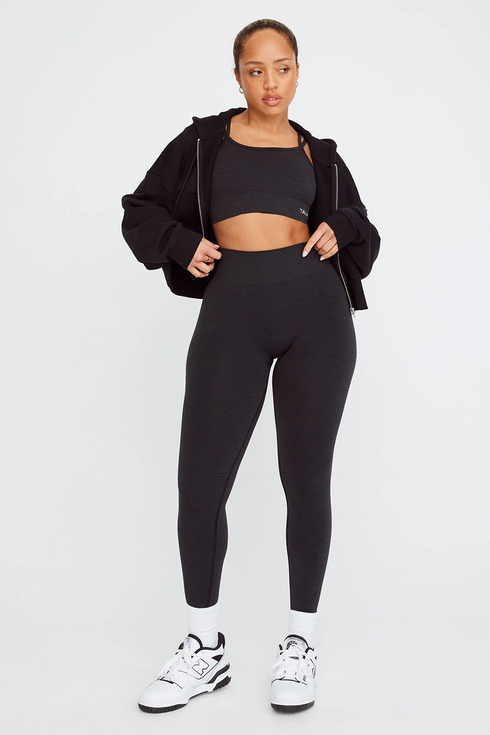 Tala CROPPED ZIP THROUGH HOODIE - BLACK 5 Tala CROPPED ZIP THROUGH HOODIE - BLACK - Image 5