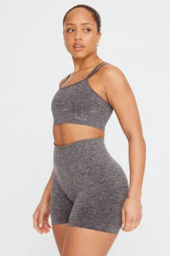 Tala SCULPT SEAMLESS STRAPPY SPORTS BRA - CHARCOAL MARL -Sportswear Store TALA SCULPT 05 GREY MARL STRAPPY BRA SHORTS 6871
