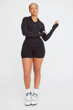 Tala SCULPT SEAMLESS ZIP THROUGH HOODIE JACKET- BLACK MARL -Sportswear Store TALA SCULPT 07 BLACK SHORTS JACKET 941 dd14c28a 2aea 409e ac48 0d944b5d81ac
