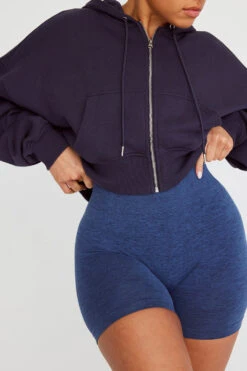 Tala CROPPED ZIP THROUGH HOODIE - NAVY -Sportswear Store TALA SCULPT 09 NAVY JACKET SHORTS 1055