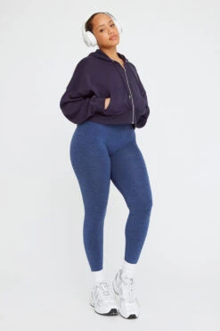 Tala CROPPED ZIP THROUGH HOODIE - NAVY -Sportswear Store TALA SCULPT 09 NAVY JACKET SHORTS 1100