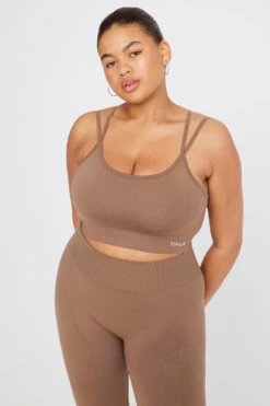 Tala SCULPT SEAMLESS STRAPPY SPORTS BRA - CACAO MARL
