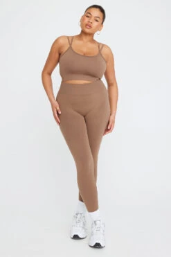 Tala SCULPT SEAMLESS STRAPPY SPORTS BRA - CACAO MARL -Sportswear Store TALA SCULPT 10 COCOA STRAPPY BRA LEGGINS 1180