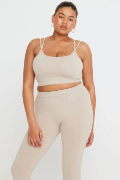 Tala SCULPT SEAMLESS STRAPPY SPORTS BRA - CHAI MARL -Sportswear Store TALA SCULPT 10 LATTE STRAPPY BRA LEGGINS 1321