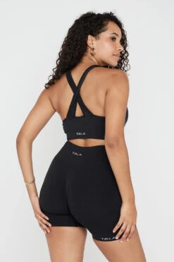 Tala SCULPT SEAMLESS WRAP SPORTS BRA - BLACK MARL