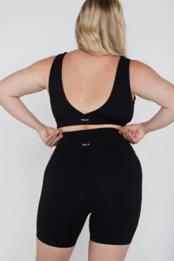 Tala DAYFLEX V NECK SPORTS BRA - SHADOW BLACK -Sportswear Store bra2